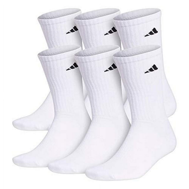 Men's Cushioned Crew Socks - White Large Size Comfort Socks For Daily Wear