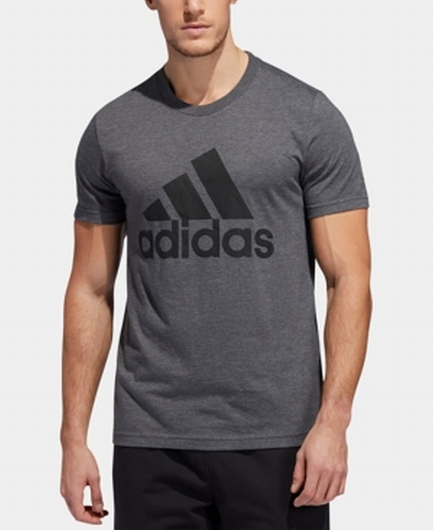 Adidas Men's Basic Bos Tee Sport Shirt T-Shirt Athletic Work Out (Charcoal, L)