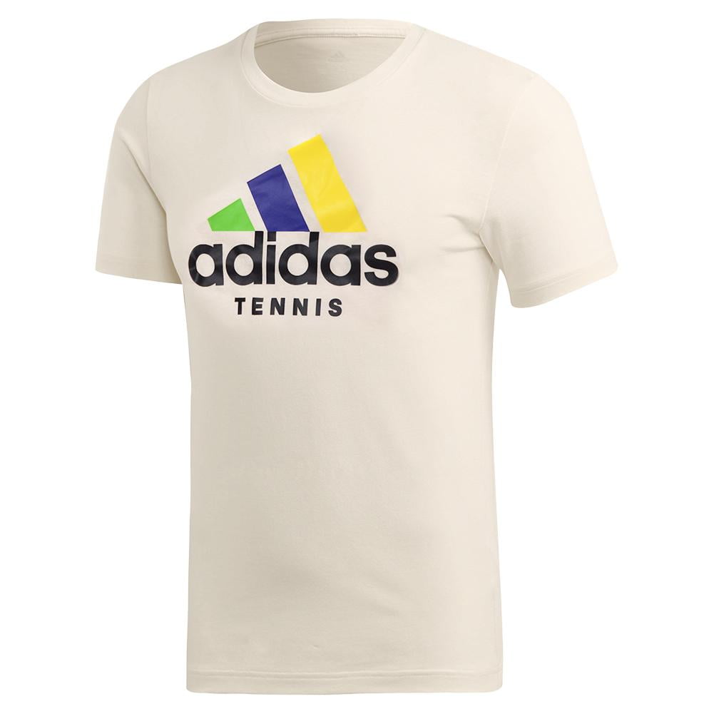 Adidas Men`s Category Limited Edition Tennis Tee Cream White (  MEDIUM   )