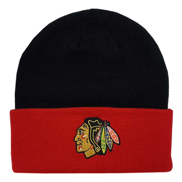 Adidas Men's Chicago Blackhawks NHL Hockey Knit Hat Beanie Skull Cap Winter Pom
