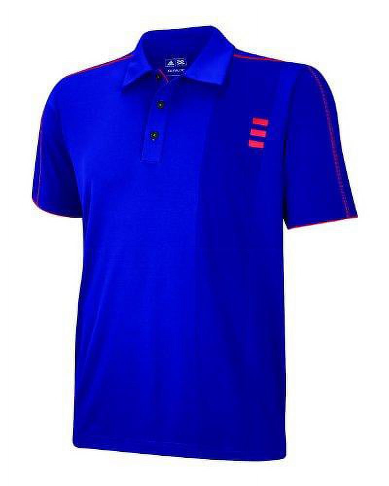 Adidas Men's Climalite 3-Stripe Contrast Stitch Polo Shirt, Bluebonnet / Coral - image 1 of 1