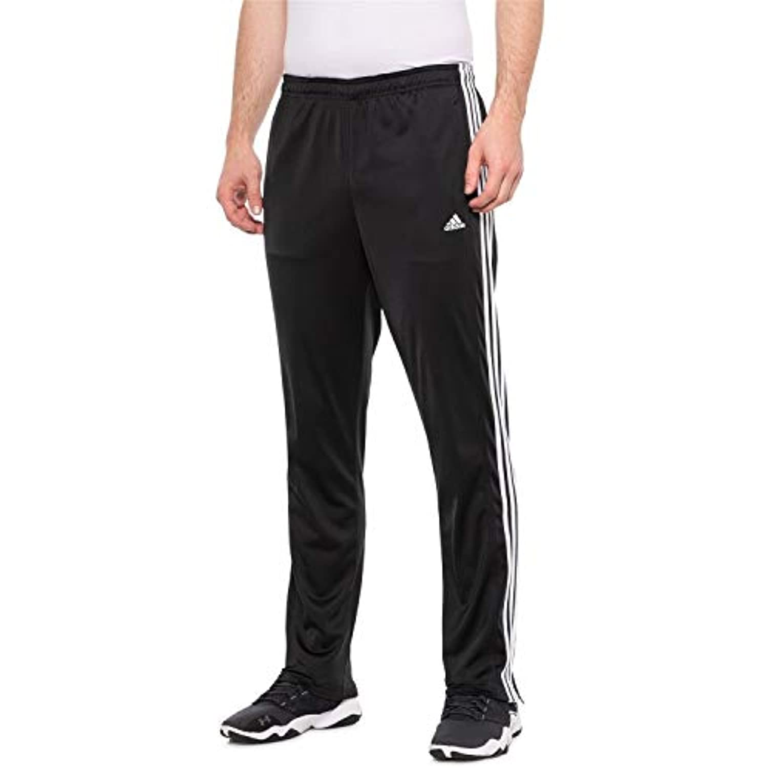 Adidas Men's Climalite Essentials Tricot 3 Stripe Tapered Leg Zip Pants  - Black (X-Large) - image 1 of 2