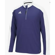 Adidas Men's Climalite Modern Varsity Long Sleeve 1/4 Zip Jacket Purple S