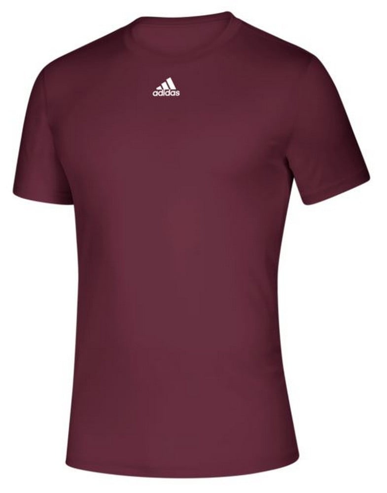 Adidas Men's Creator SS Athletic Tee T-Shirt Moisture Wick Drop Tail (Maroon, M)