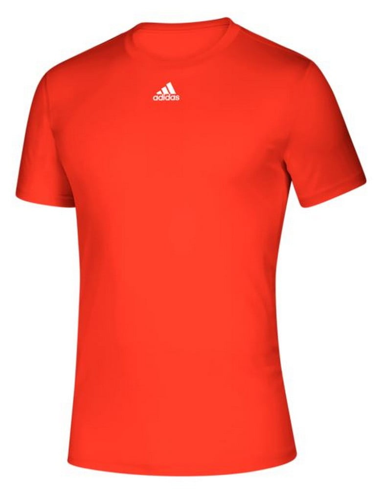 Adidas Men's Creator SS Athletic Tee T-Shirt Moisture Wick Drop Tail (Orange XL)