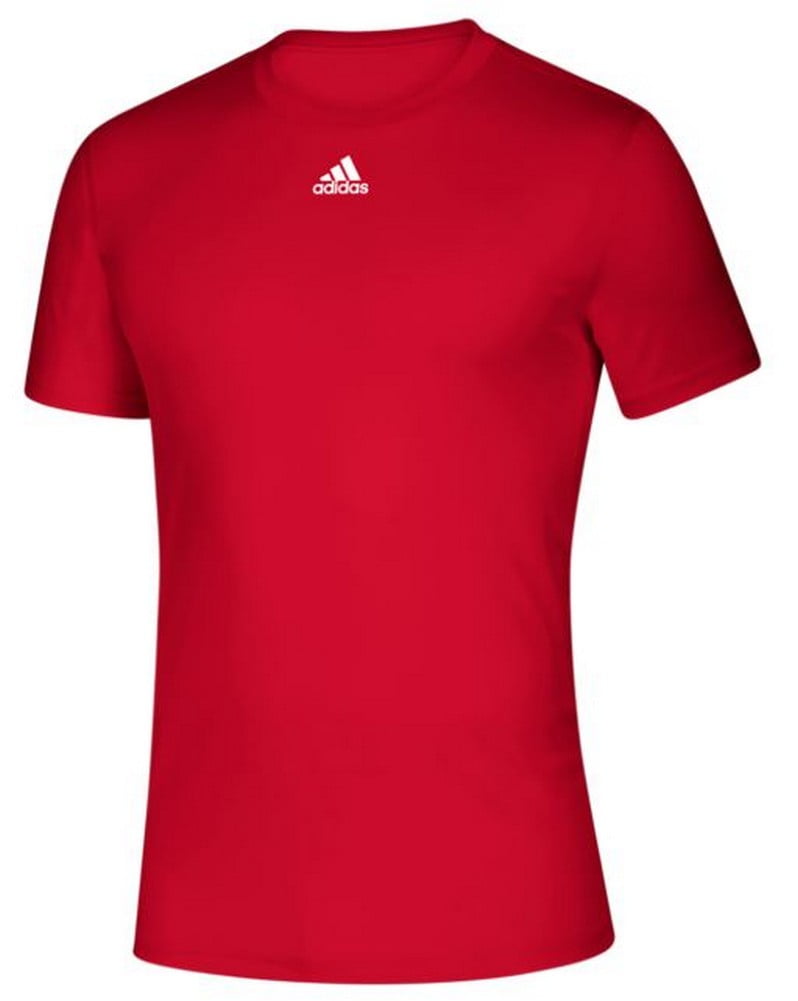 Adidas Men's Creator SS Athletic Tee T-Shirt Moisture Wick Drop Tail (Red, S)