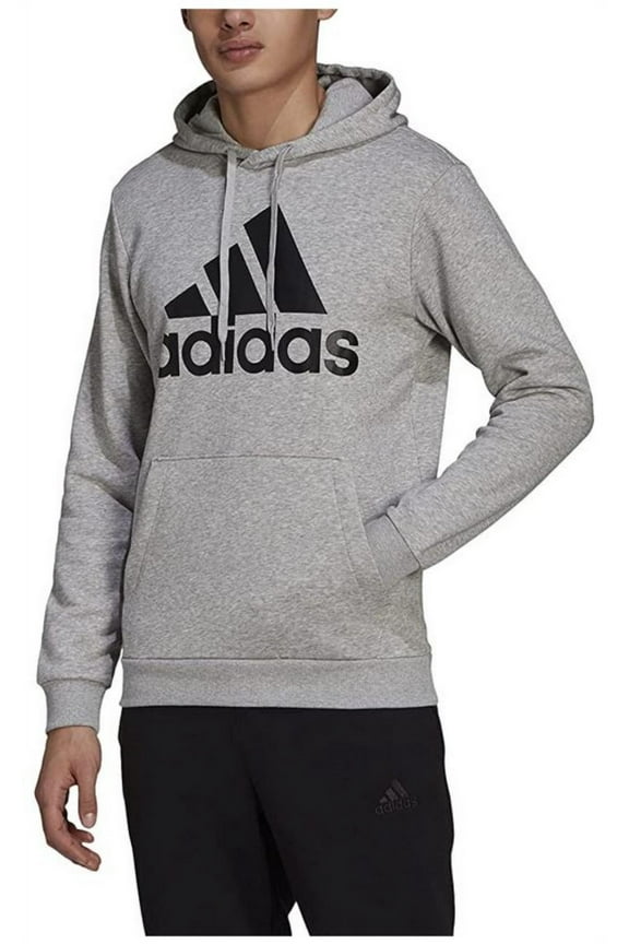 Men's Essentials Fleece Big Logo Pullover Hooded Sweatshirt � Gray (S)