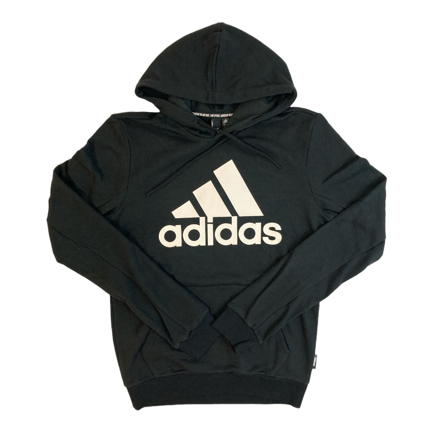 Terry (Black/White, Men\'s Logo Hoodie S) Adidas Essentials Big French