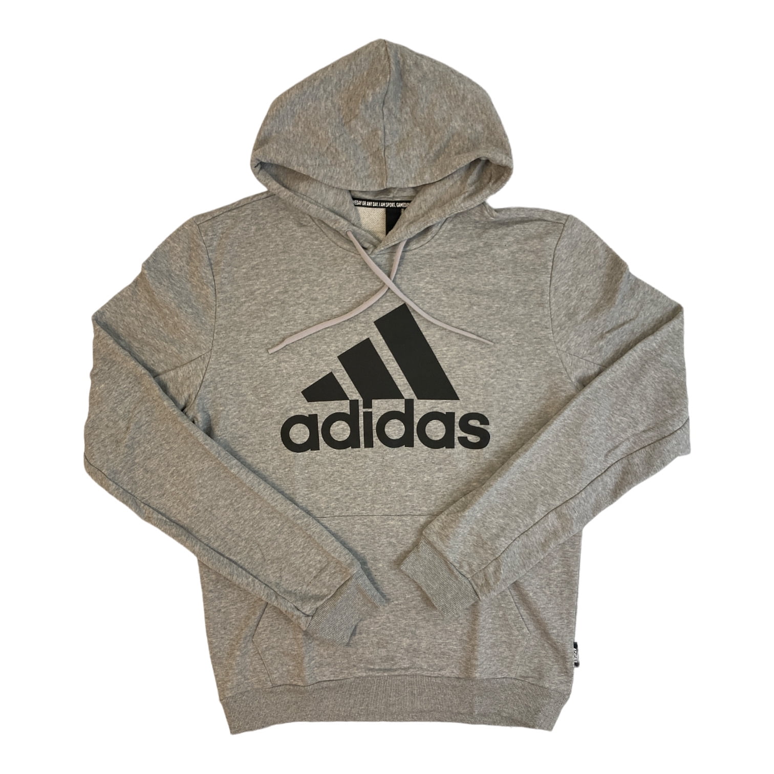 Adidas Men's Essentials French Terry Big Logo Hoodie (Grey/Black, XL)