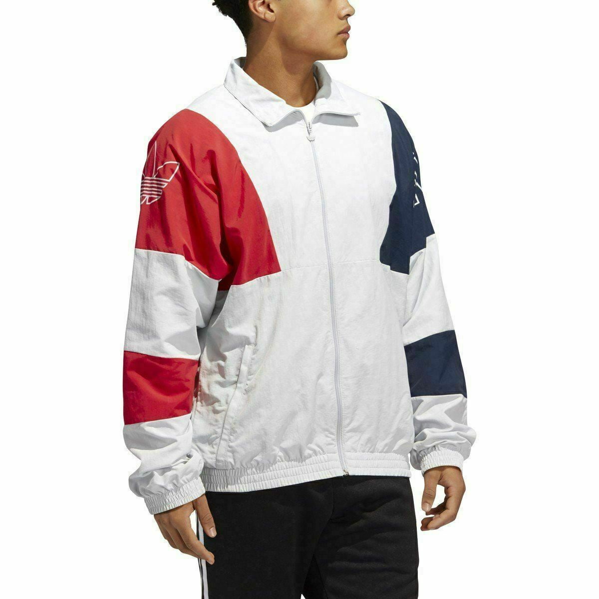 Adidas Men s Festive Track Jacket Clear Grey Red Blue