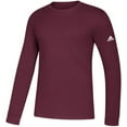 thumbnail image 1 of Adidas Men's Go To Performance Climalite Long Sleeve Active Tee Sport T-Shirt, Maroon, L, 1 of 8