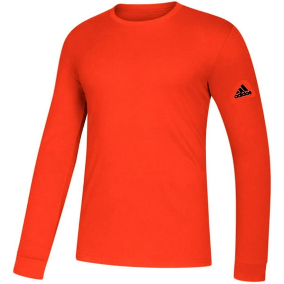 Adidas Men's Go To Performance Climalite Long Sleeve Active Tee Sport T-Shirt, Orange, 2XL