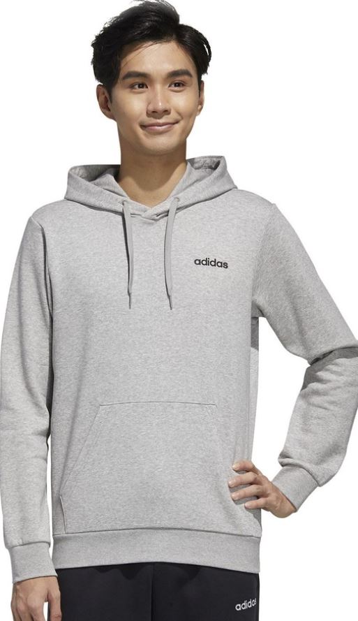 Adidas Men's Grey Feel Cozy Pullover Hoodie, Large