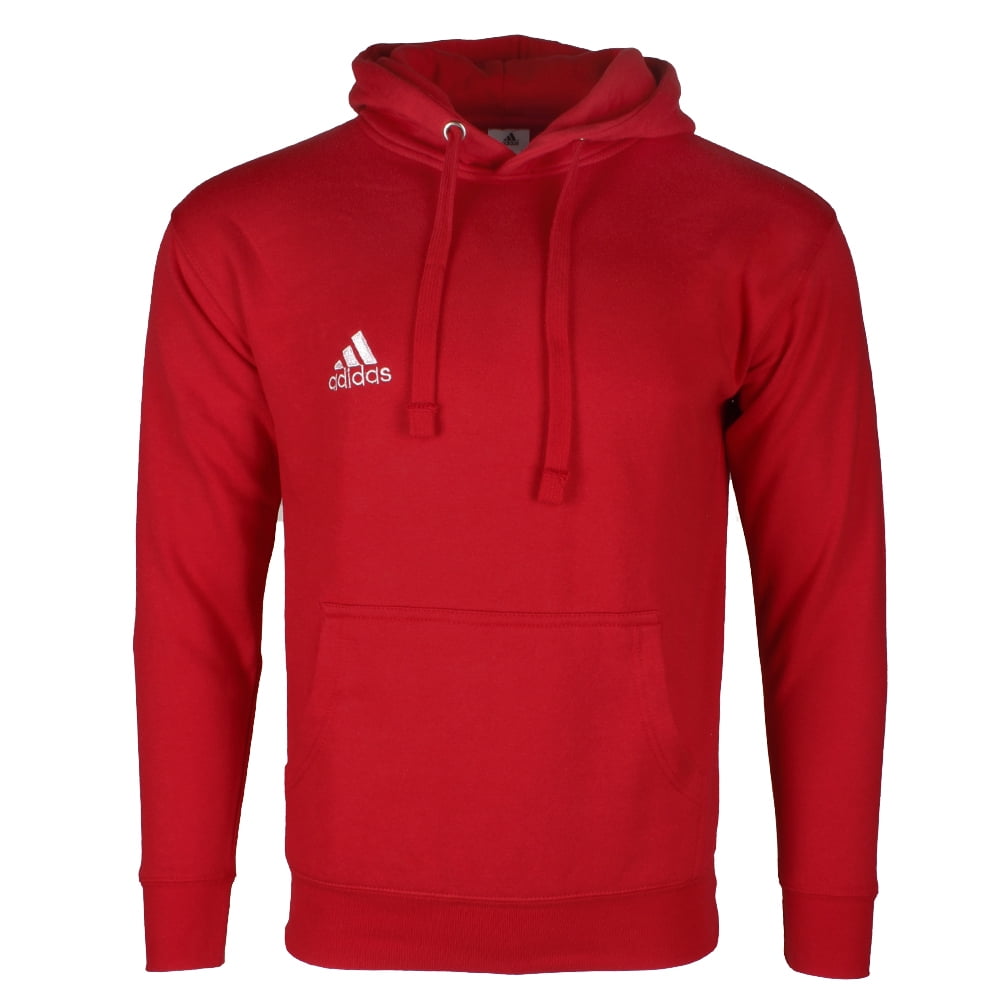 Adidas Men's Logo Long Sleeve Front Pocket Coref Pullover Hoodie Red XL ...
