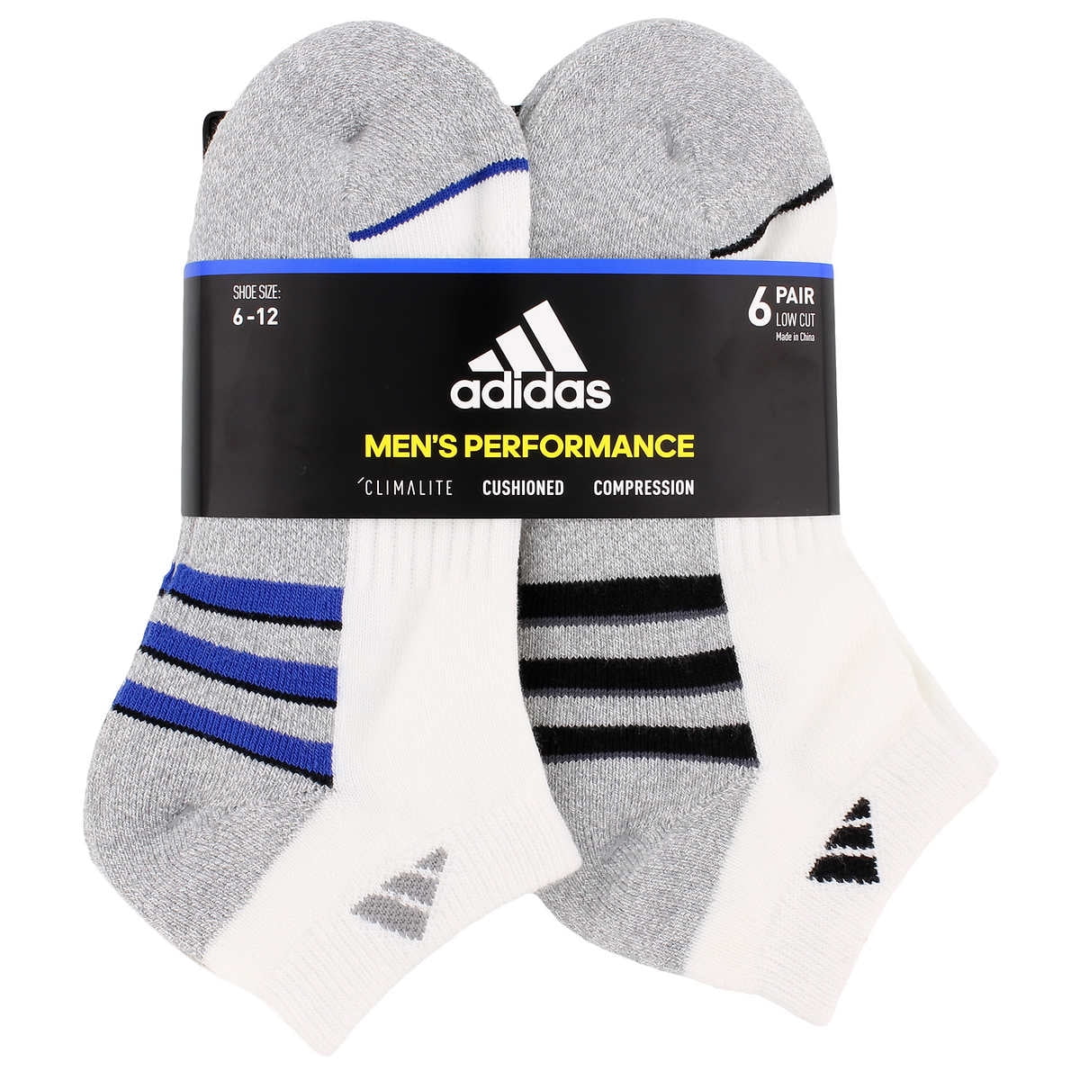 Adidas Men's Low Cut Socks, Climalite Moisture Wicking, Cushioned