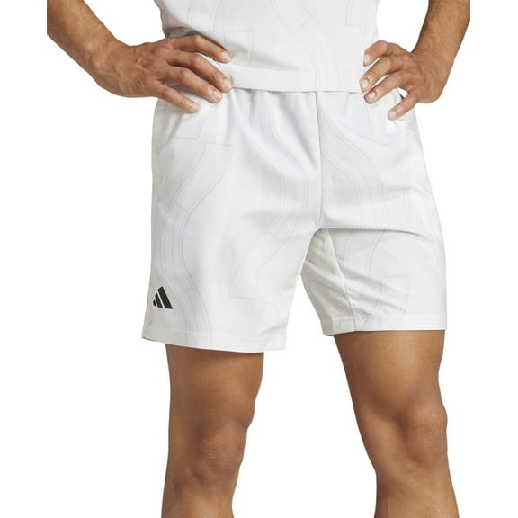 Adidas Men's Moisture-Wicking Club Tennis Graphic Shorts - White/Grey