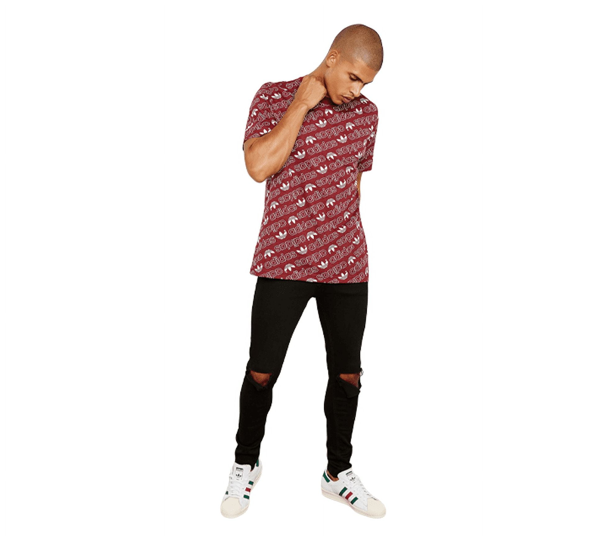 Adidas Men's Monogram T-shirt Burgundy Printed UK M