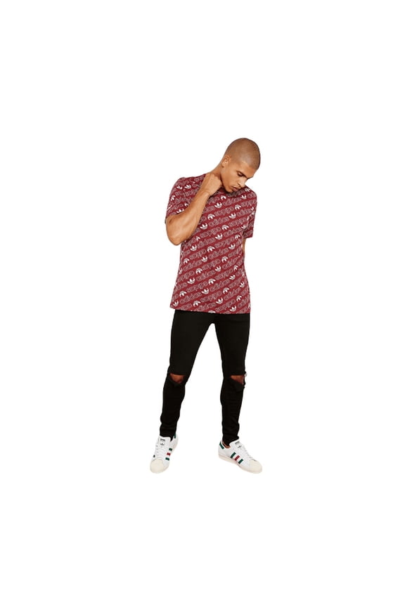 Men's Monogram T-shirt Burgundy Printed UK S
