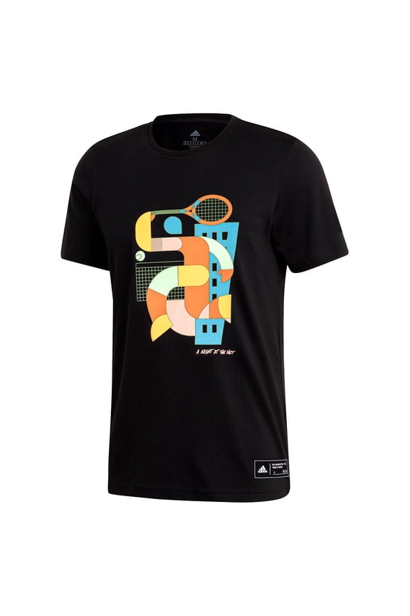 Men`s NYC Volley Tennis Tee Black ( LARGE Black )