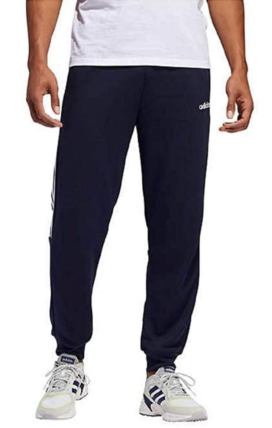 Adidas Men's Neo French Terry 3 Stripe Jogger Sweat Pants, Navy
