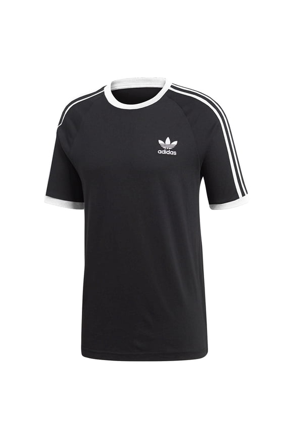 Men's Original Embroidered Trefoil 3 Stripe California T-Shirt Black S