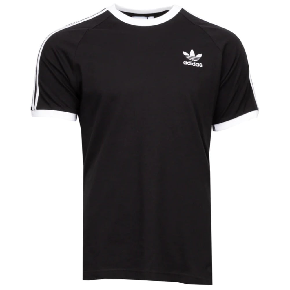 Men\'s XL Adidas Slv Short T-Shirt Original California Stripe 3 Essential Gray