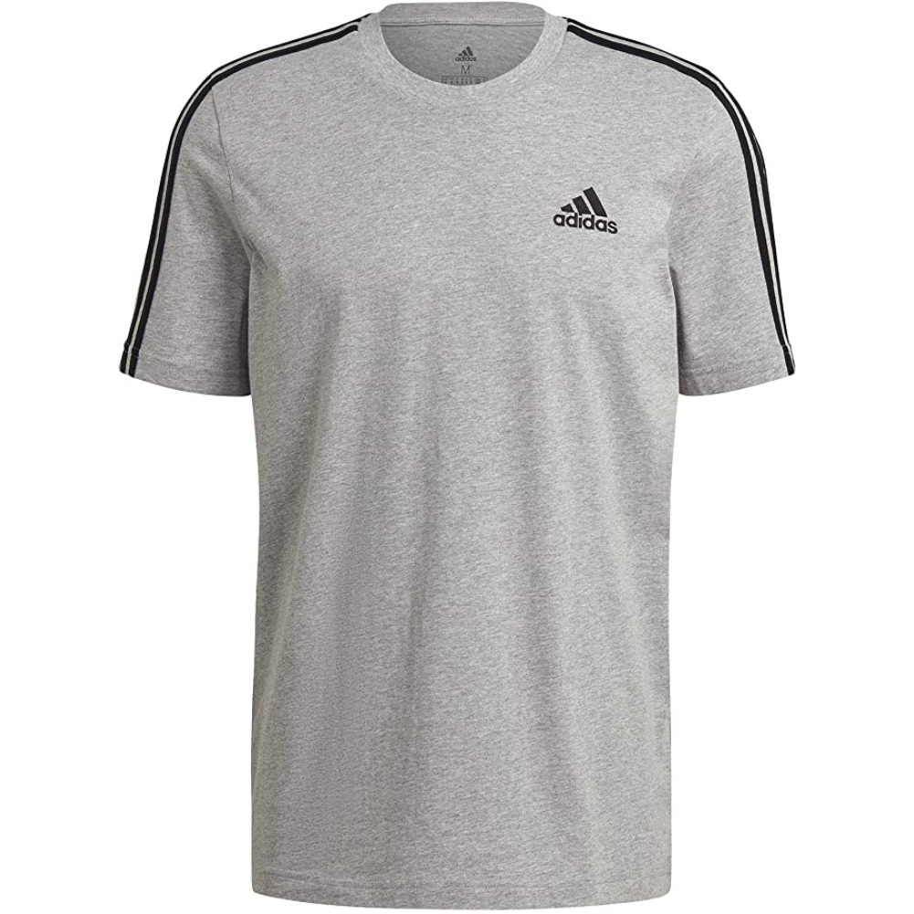 Camiseta Adidas Original de Manga Corta con 3 Rayas Esencial California para Hombre Gris Talla L