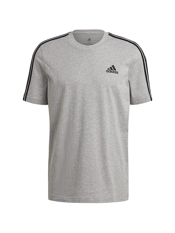 Men's Original Short Slv 3 Stripe Essential California T-Shirt Gray L