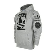 Adidas Mens Original Trefoil Street Graphic Front Pocket Pullover Hoodie Gry L