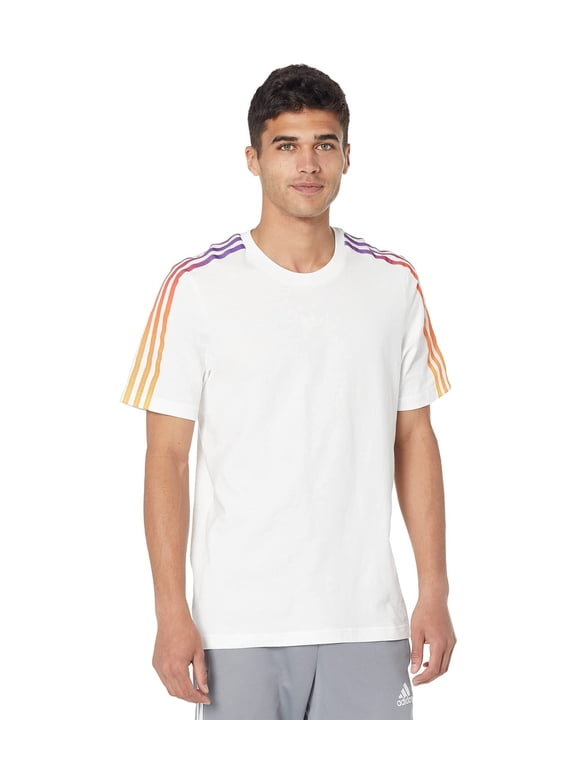 Men's Sportswear 3-Stripes Tee, White/Multicolor, Small