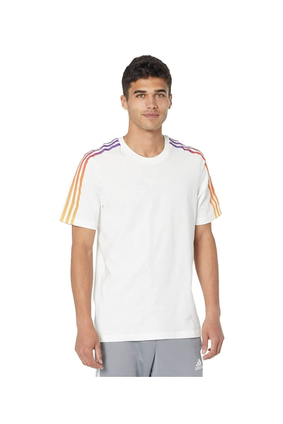 Men's Sportswear 3-Stripes Tee, White/Multicolor, Small