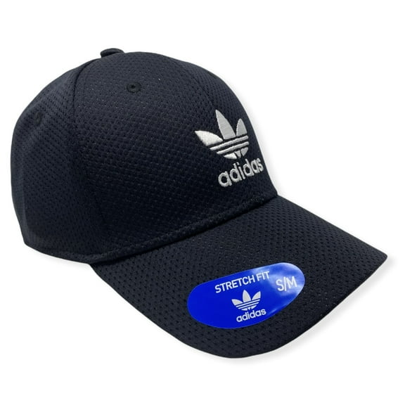 Adidas Men's Originals Zig Quick Dry Mesh Stretch Fit Hat Cap (Small/Medium, Black)