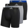 thumbnail image 1 of Adidas Men's Performance Boxer Brief Underwear (3-Pack) Black Grey Blue L, 1 of 5