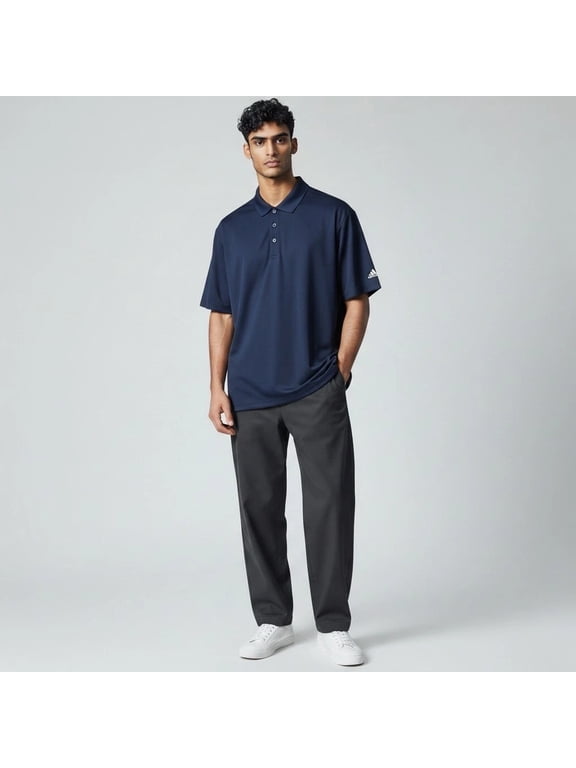 Men's Performance Golf Polo Shirt Size XL Navy Blue Regular Fit