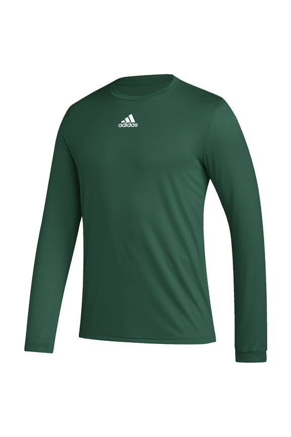 Men's Pregame Badge of Sport Long Sleeve Tee XL Dark Green | White