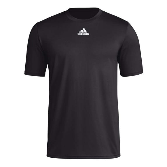 Adidas Men's Pregame Badge of Sport Short Sleeve Tee L Black | Black | White