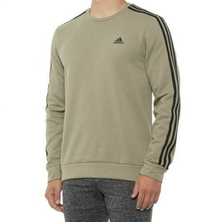 Adidas Men's Primegreen Crew Neck Sweatshirt Long Sleeve Sweater Pullover 3 Stripes Orbit Green, Size XXL