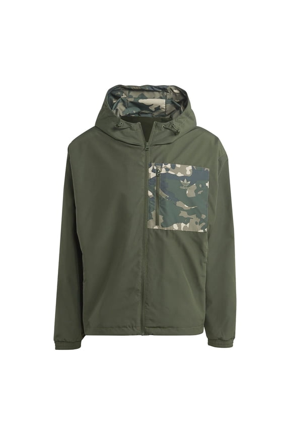 Men's Regular Fit Camo Windbreaker Jacket Shadow Green S