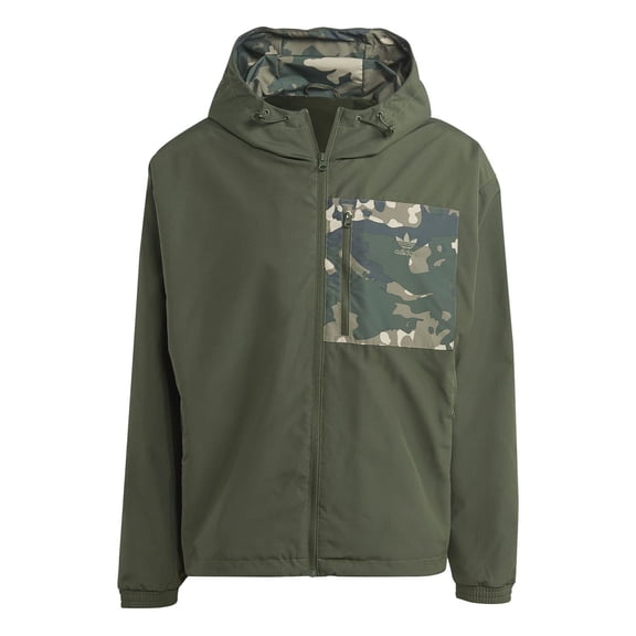 Adidas Men's Regular Fit Camo Windbreaker Jacket Shadow Green S