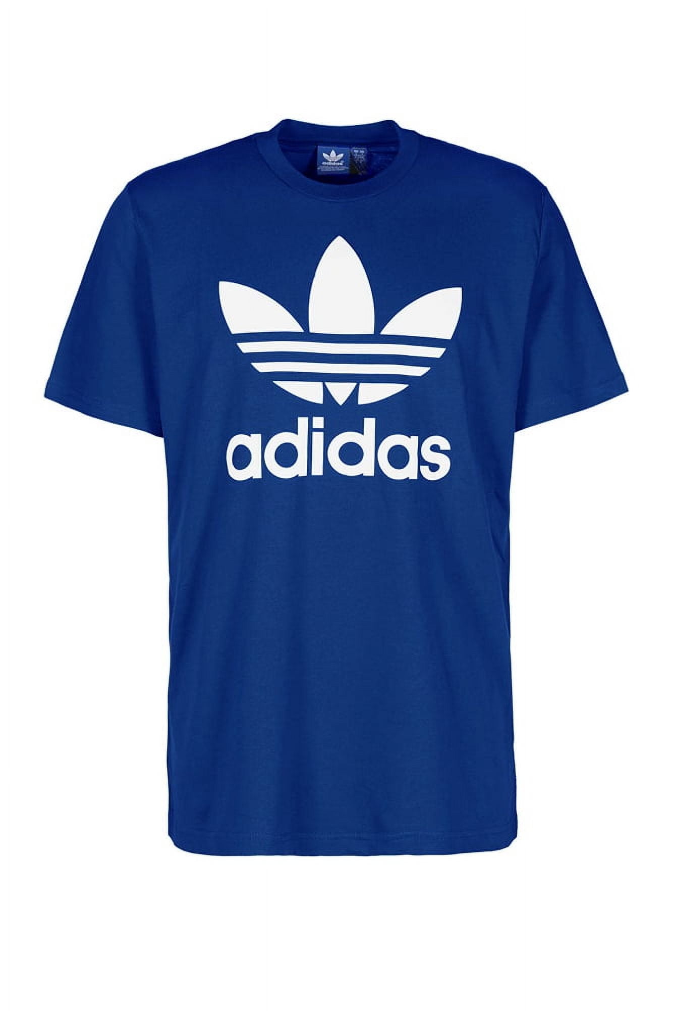 Tシャツ・カットソー ADIDAS Men T Shirts JD0812 BLUE Blue Adidas Men's Short-Sleeve Trefoil Logo Graphic T-Shirt, Easy