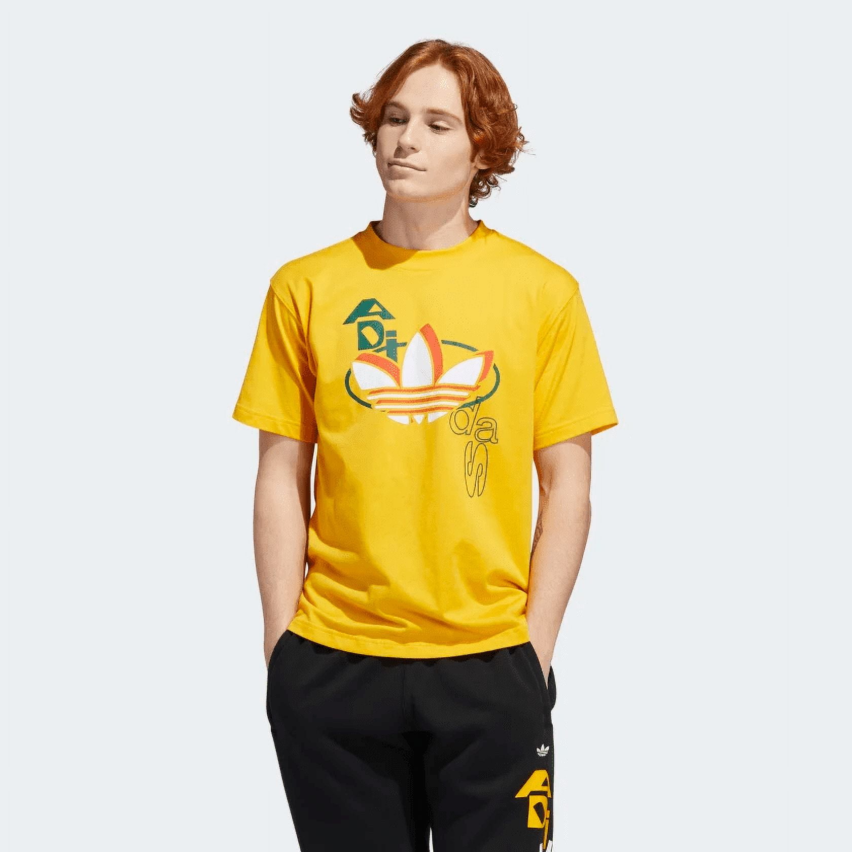 yellow adidas t shirt mens