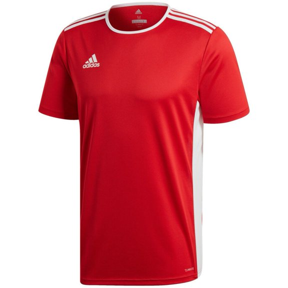 Adidas Men's T-Shirt Entrada 18 Climalite Aeroready Crew Sports Gym Workout Top, Red, S