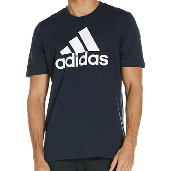 Adidas Men's T-Shirt Essentials Big Logo Cotton Crewneck Short Sleeve Active Tee, Legend Ink / White, S