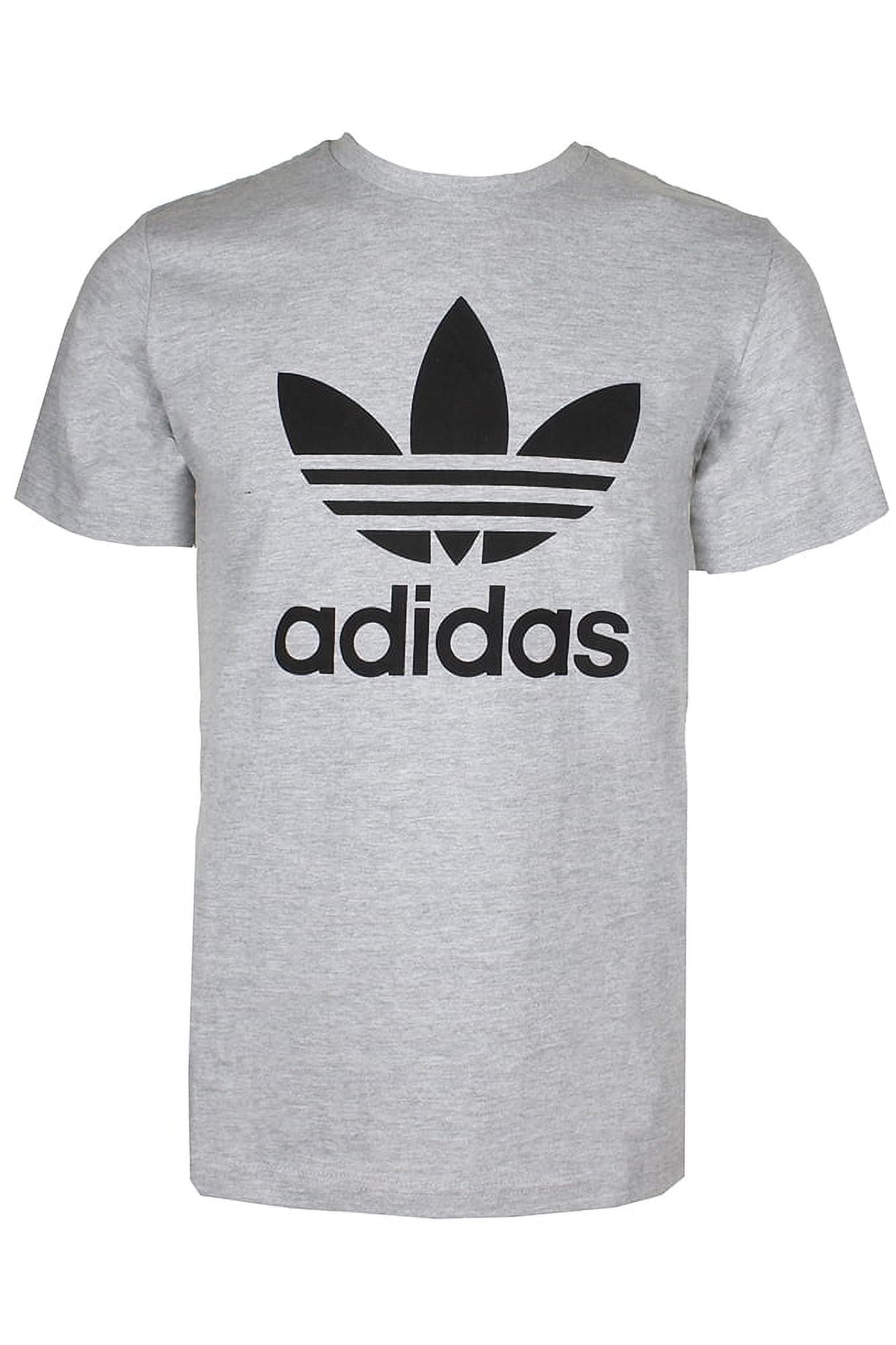 アディダス オリジナルス メンズ Tシャツ adidas Originals Trefoil T-Shirt - Medium Grey Heather/White Adidas Men's Trefoil Logo Graphic T-Shirt, Athletic Short Sleeve