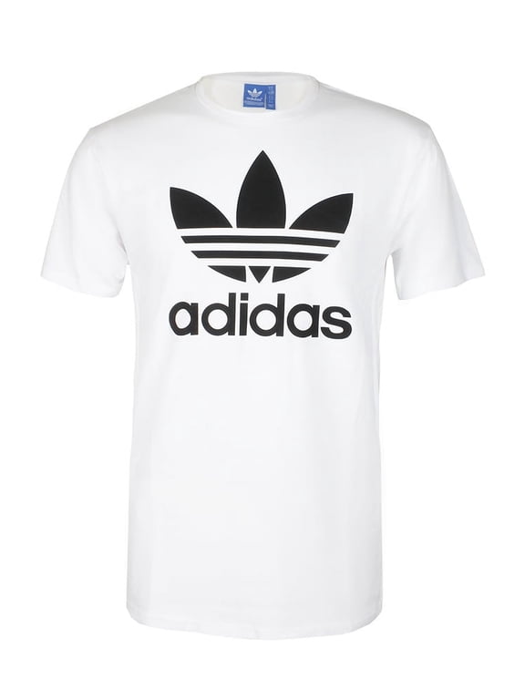 Men's T-Shirt Trefoil Logo Graphic Athletic Short Sleeve Shirt White XL