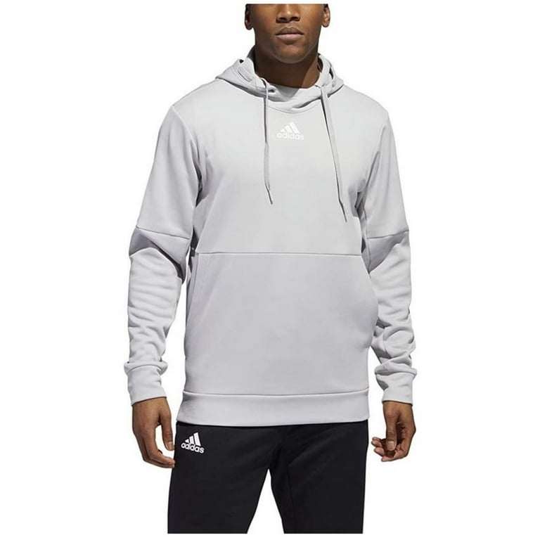Adidas Men\'s Team Training Issue Hooded Sweatshirt Pullover (2XL) Gray/White �