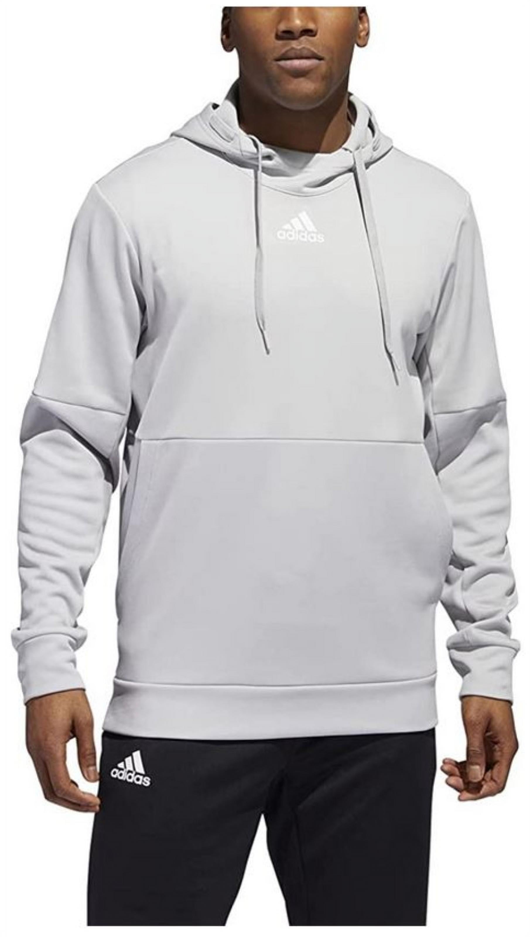 Adidas Men's Team Issue Training Pullover Hooded Sweatshirt Gray