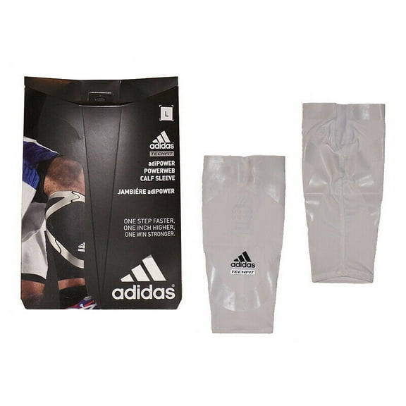 Adidas Men's Techfit Basketball Powerweb Compression Calf Sleeve - White