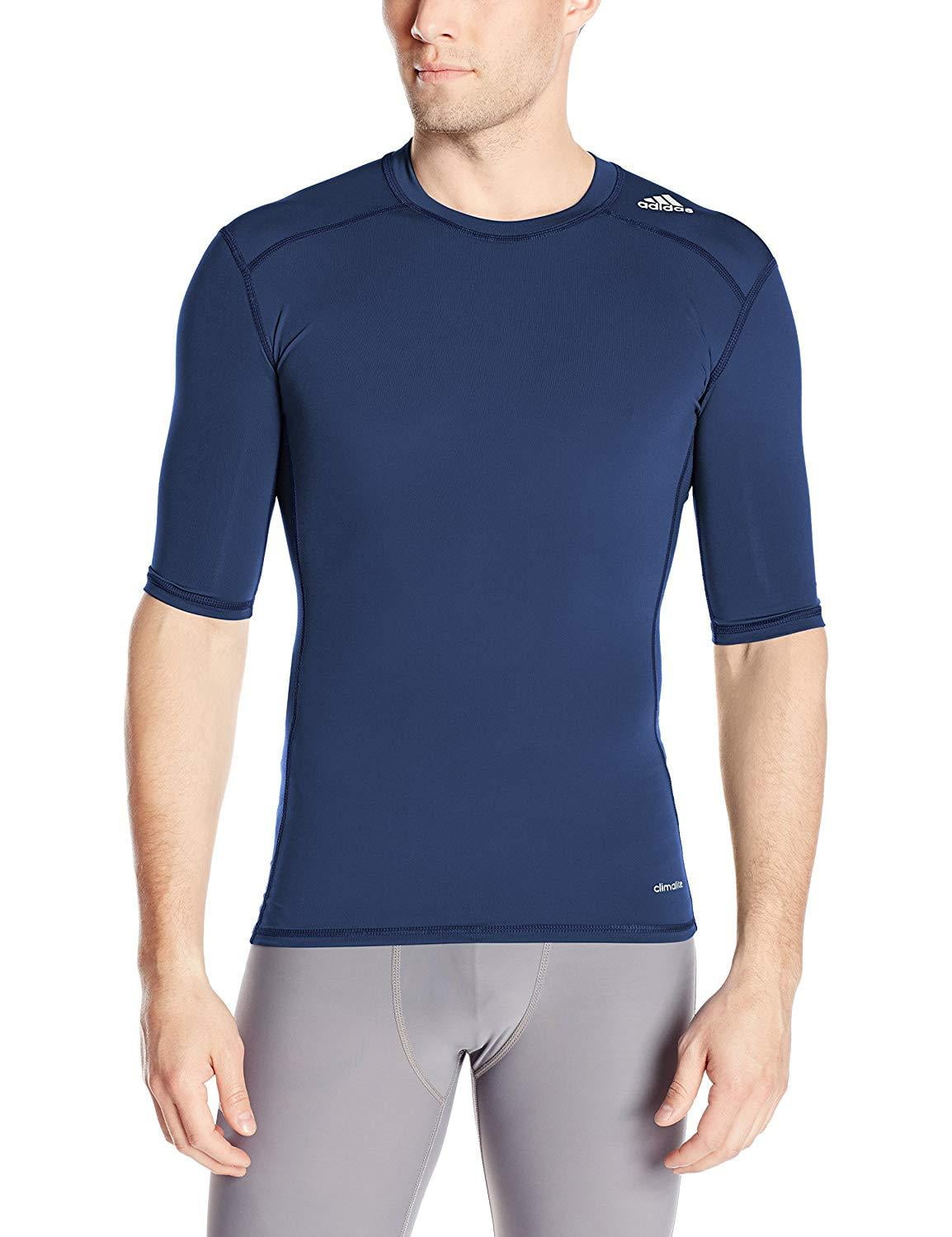 Adidas Men's Training Techfit Base Shirt, Collegiate Navy 