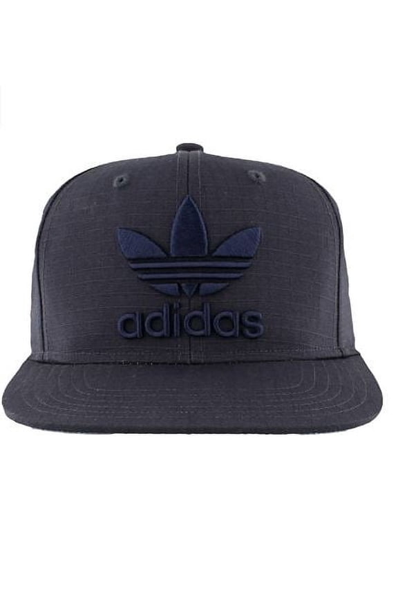 Men's Trefoil Chain Flatbrim Snapback Cap, Dark Grey, Ripstop, ONE SIZE